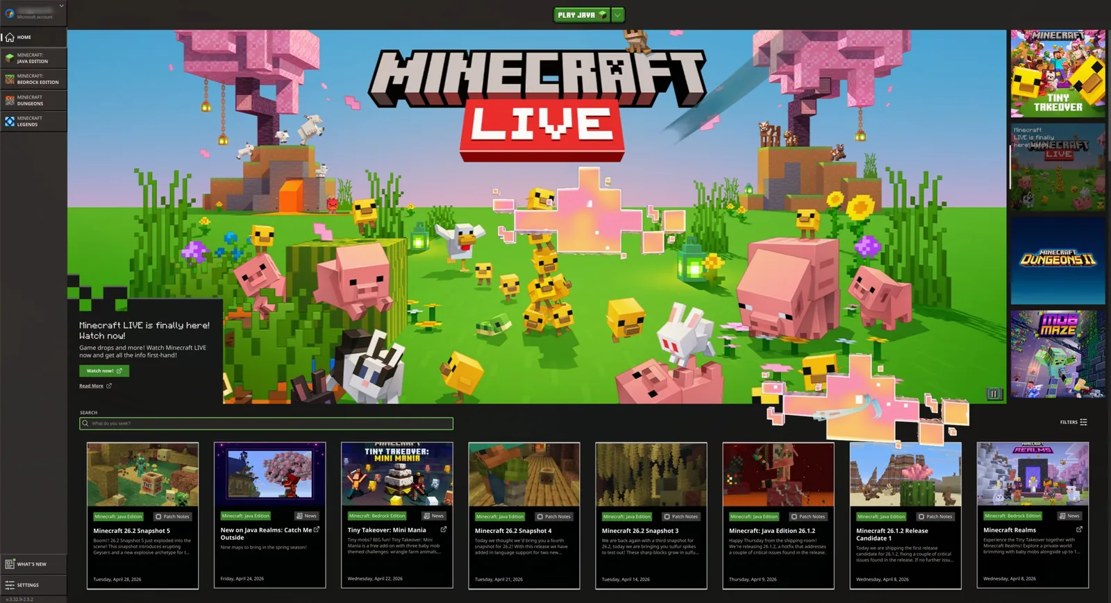Minecraft som kjører på Omarchy